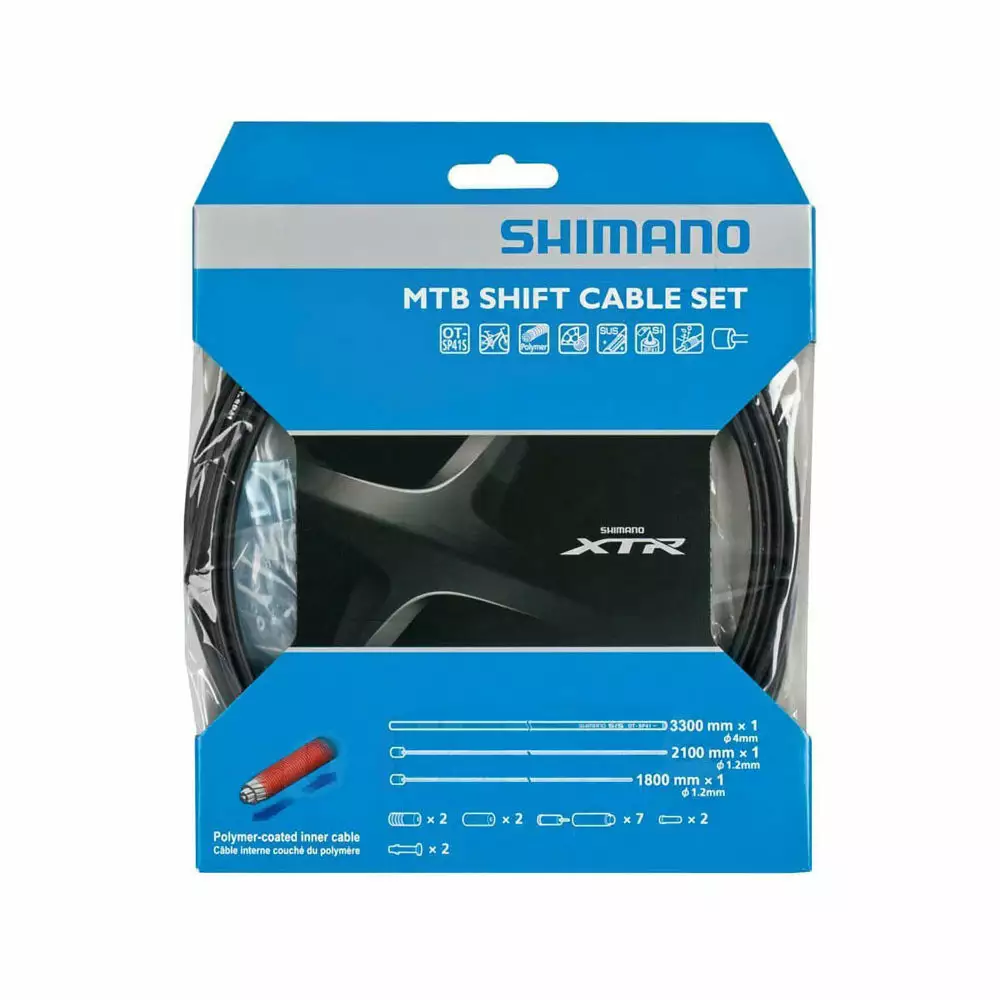 Shimano XTR SL-M9000 Polymer Coated Shift Cable Set - Black Parts