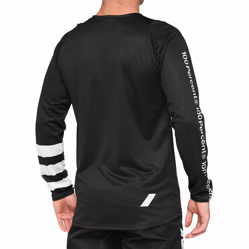 Shop 2nd D1 - 100 Percent R-Core DH Youth Long Sleeve Jersey - Youth L - Black - White - 2021